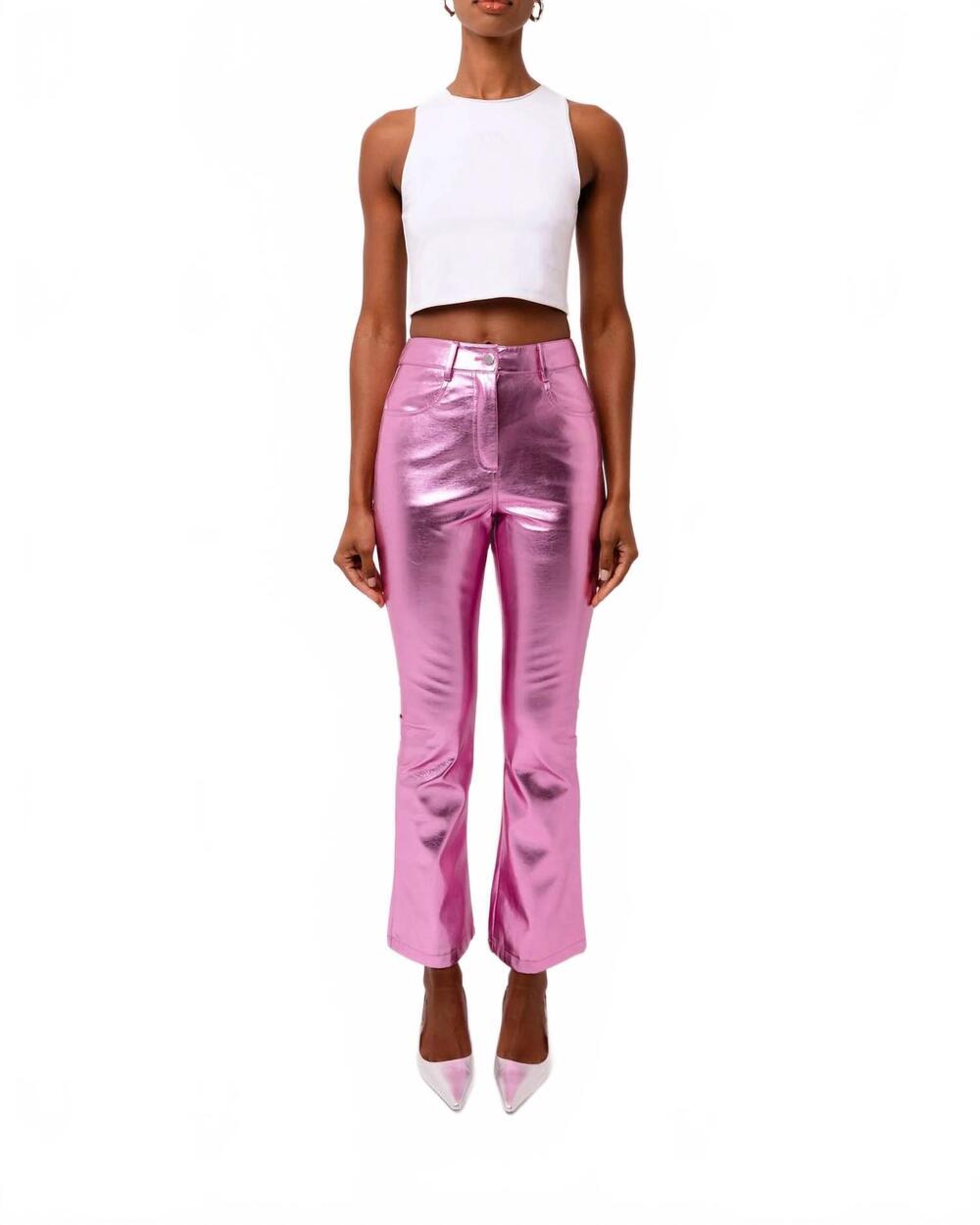 NEW AMYLYNN barbie pleather pants in rose pink